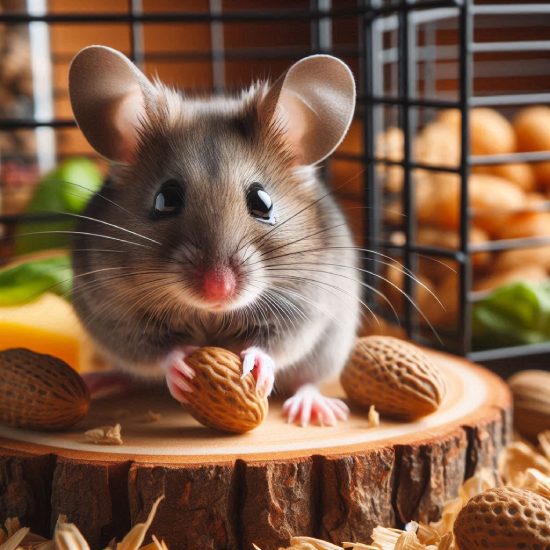 A pet mice in a cage